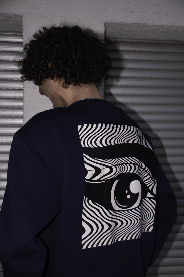 Asimetrik Göz Baskılı Sweatshirt